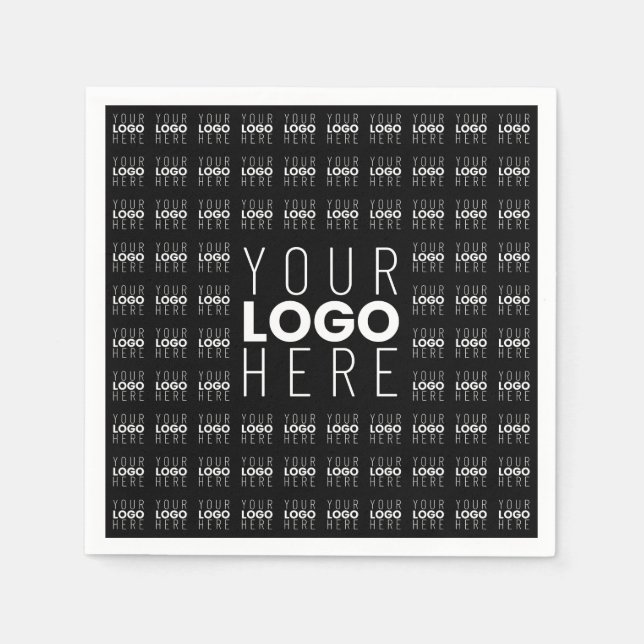 Your Logo or Image Tiled Pattern Large Centre Logo Napkin (Front)