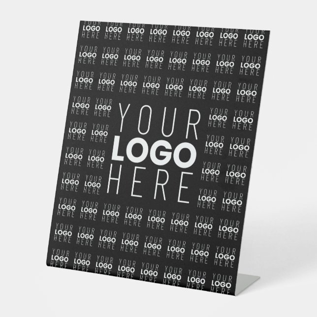 Your Logo or Image Tiled Pattern Large Centre Logo Pedestal Sign (Front)
