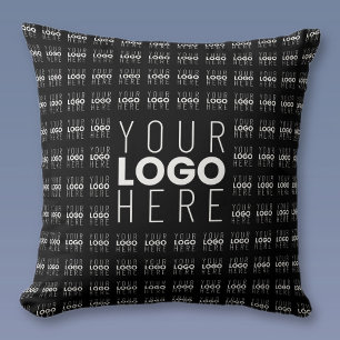 Your Logo or Image Tiled Pattern Large Centre Logo Throw Pillow