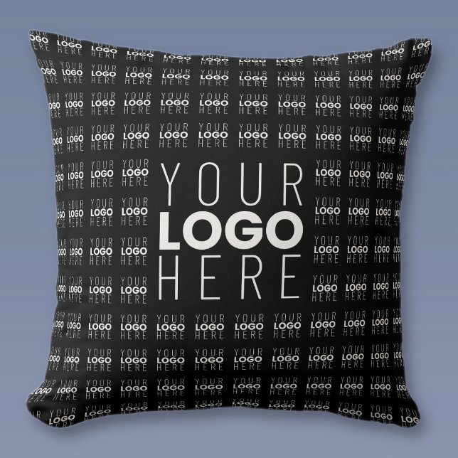 Your Logo or Image Tiled Pattern Large Centre Logo Throw Pillow (Creator Uploaded)