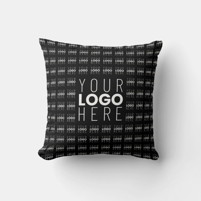 Your Logo or Image Tiled Pattern Large Centre Logo Throw Pillow (Front)