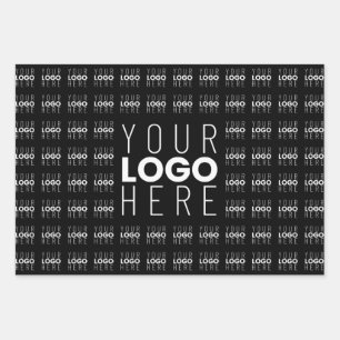 Your Logo or Image Tiled Pattern Large Centre Logo Wrapping Paper Sheet