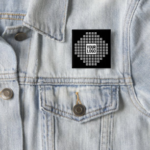 Your Logo or Image   Unique Modern Pattern 2 Inch Square Button