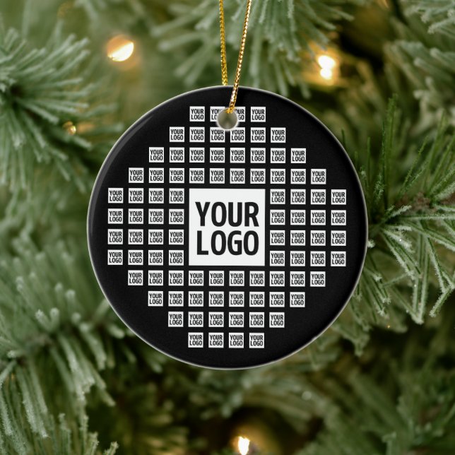 Your Logo or Image | Unique Modern Pattern Ceramic Ornament (Tree)