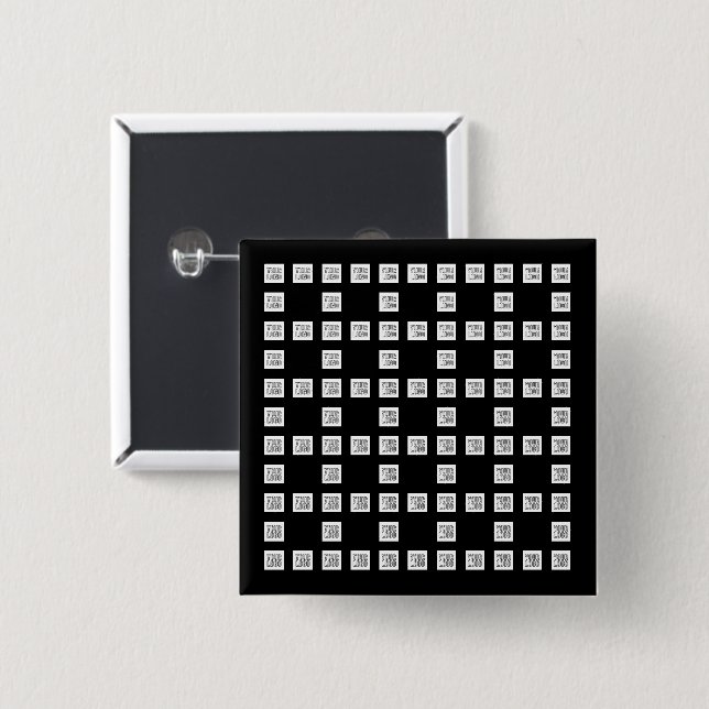 Your Logo or Image Unique Repeating Pattern 2 Inch Square Button (Front & Back)