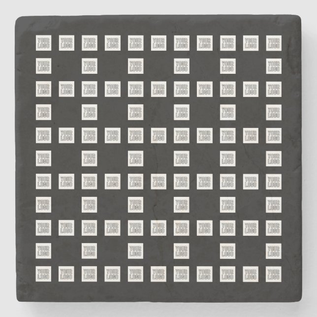 Your Logo or Image Unique Repeating Pattern Stone Coaster (Front)