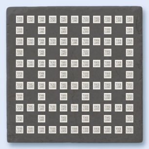 Your Logo or Image Unique Repeating Pattern Stone Coaster