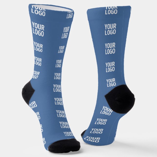Your Logo or Image  | Vertical Stripes Pattern  Socks (Angled)