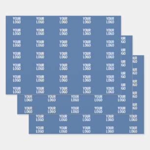 Your Logo or Image    Vertical Stripes Pattern  Wrapping Paper Sheet