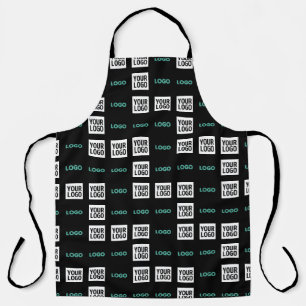 Your Logo or Image   Zig Zag Pattern w/Two Images Apron