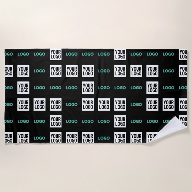 Your Logo or Image | Zig Zag Pattern w/Two Images Beach Towel (Front)