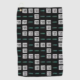 Your Logo or Image   Zig Zag Pattern w/Two Images Golf Towel