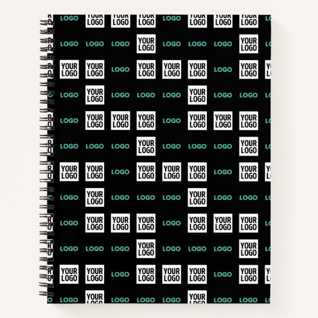 Your Logo or Image | Zig Zag Pattern w/Two Images Notebook (Front)