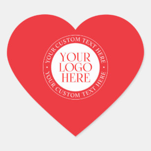 Your Logo or other Image Christmas Red & White Heart Sticker