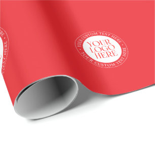 Your Logo or other Image   Christmas Red & White Wrapping Paper