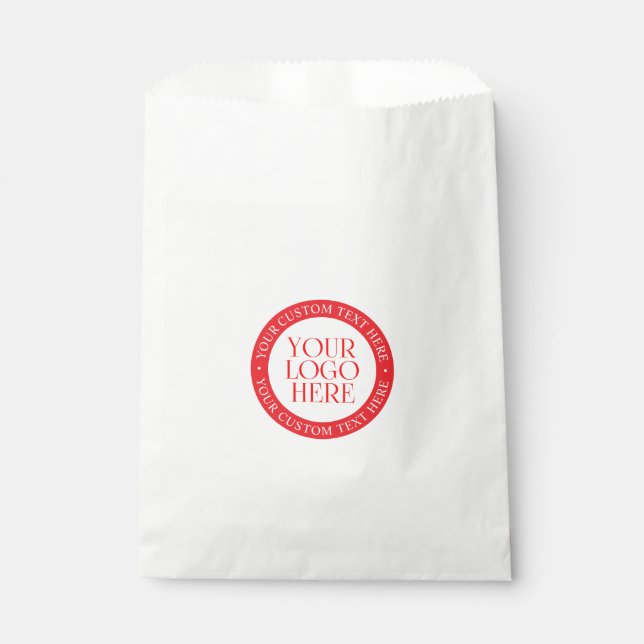 Your Logo or other Image | Christmas White & Red Favour Bag (Front)