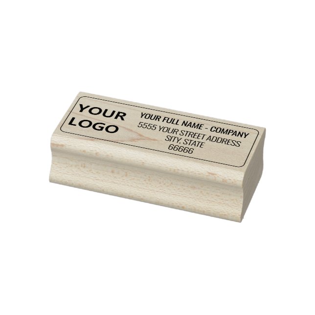 Your Logo or Photo Address Rubber Stamp Template (Stamp)