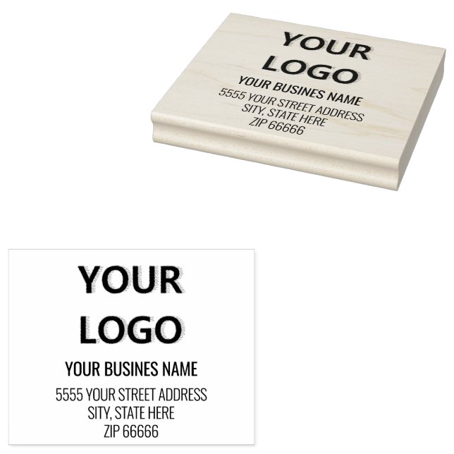 Your Logo or Photo and Name Address Rubber Stamp (Stamped)