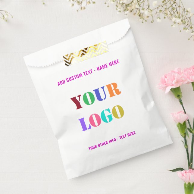 Your Logo or Photo Custom Text Favour Bags Templat (Sealed)