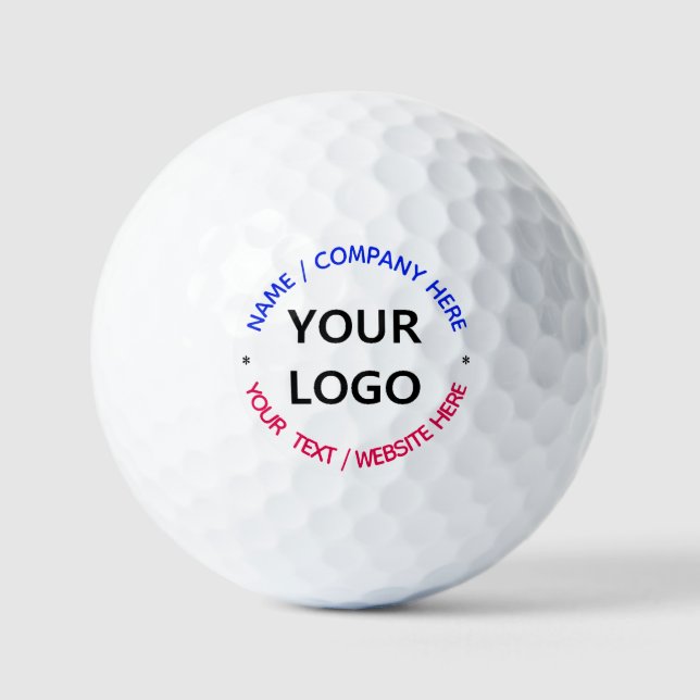 Your Logo or Photo Custom Text Stamps Golf Balls (Front)