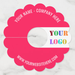 Your Logo or Photo Text and Colours Wine Glass Tag