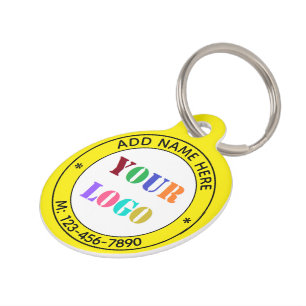 Your Logo or Photo Text Name Pet ID Tag Template
