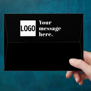 Your Logo or Uploaded Image & Editable Retro Text Envelope