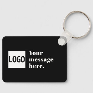Your Logo or Uploaded Image & Editable Retro Text Keychain