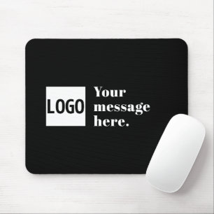 Your Logo or Uploaded Image & Editable Retro Text Mouse Pad