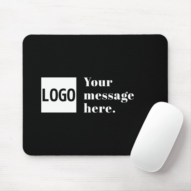 Your Logo or Uploaded Image & Editable Retro Text Mouse Pad (With Mouse)