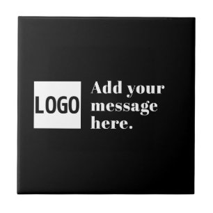 Your Logo or Uploaded Image & Editable Retro Text Tile