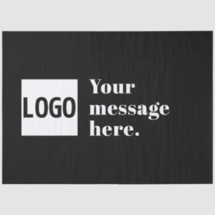 Your Logo or Uploaded Image & Editable Retro Text Tissue Paper