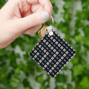 Your Logo or Uploaded Image   Geometric Pattern  Keychain