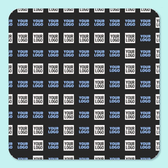 Your Logo or Uploaded Image | Geometric Pattern  Square Sticker (Creator Uploaded)