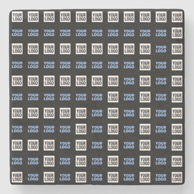 Your Logo or Uploaded Image | Geometric Pattern  Stone Coaster (Front)