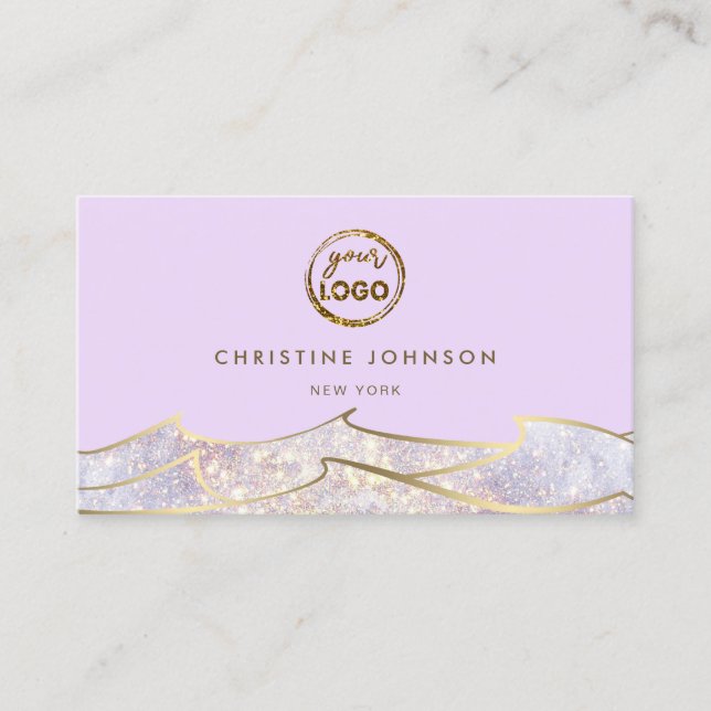 your logo | pearlescent waves design business card (Front)
