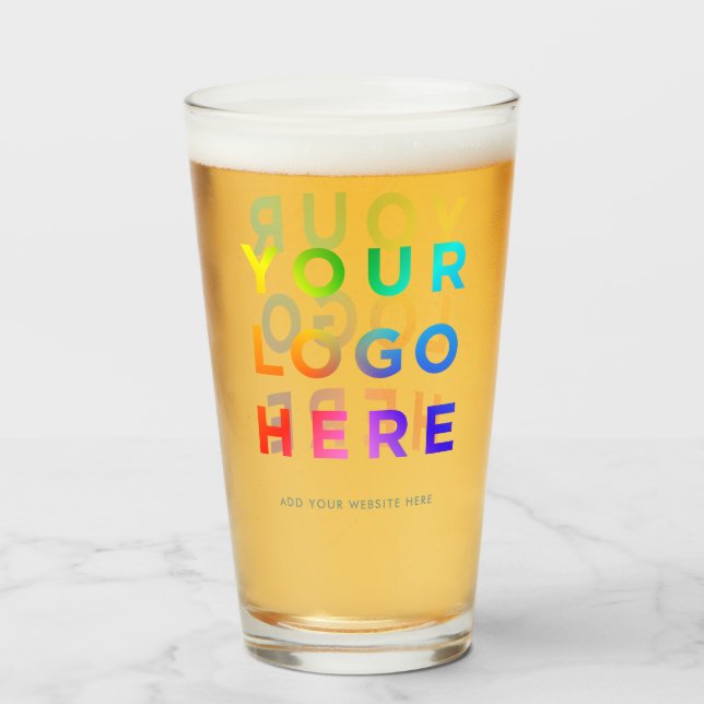 Your Logo Personalized Beer glasses 16oz Any colou (Front Filled)