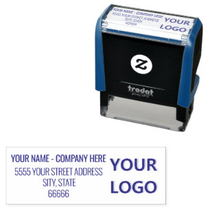 Your Logo Photo Address Self-inking Stamp Template