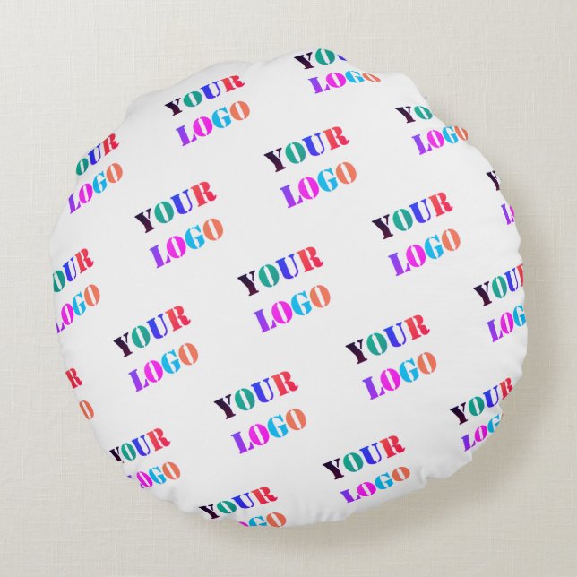 Your Logo Photo Business Promotional Personalized  Round Pillow (Back)