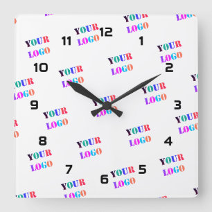 Your Logo Photo Business Promotional Personalized  Square Wall Clock