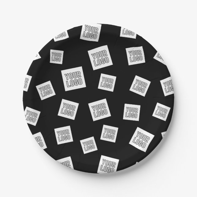 Your Logo, Photo or other Image | Random Placement Paper Plate (Front)