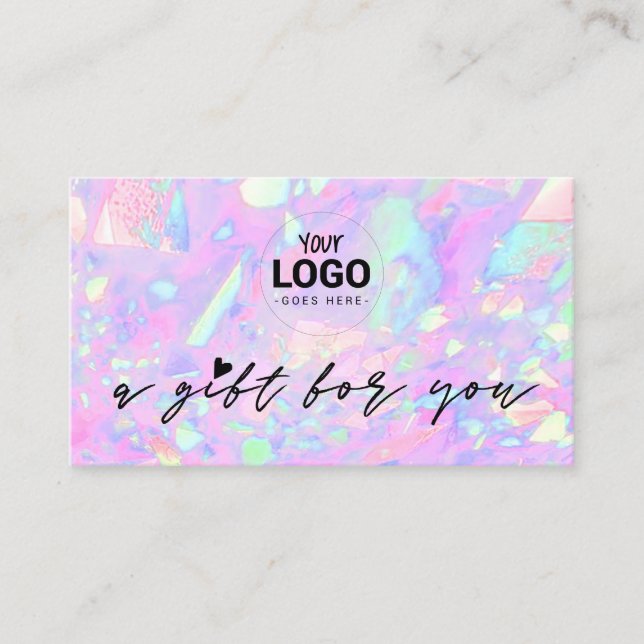 your logo pink opal inspired gift certificate (Front)