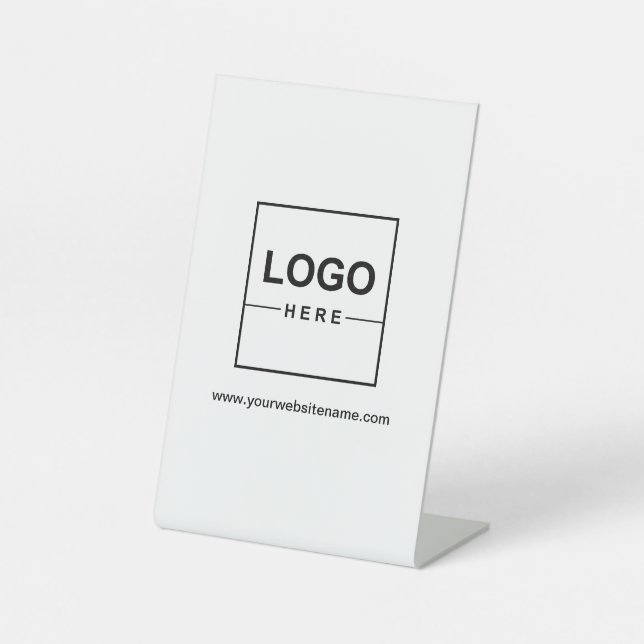 Your Logo Professional White Pedestal Sign (Front)