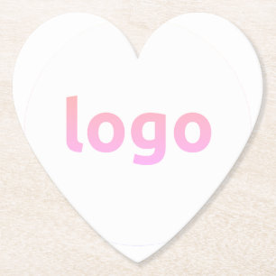 Your Logo Promotional Paper Heart Coasters