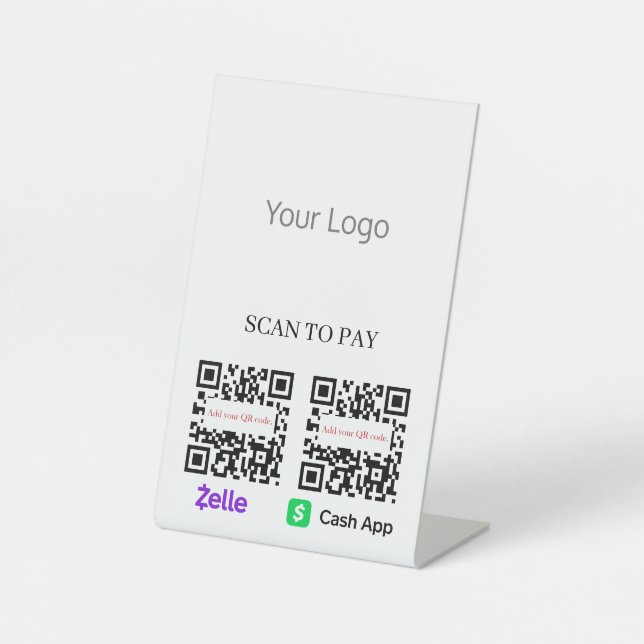 Your Logo QR Code Payment Pedestal Sign (Front)