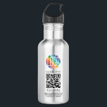 Your Logo & QR Code Promotional Corporate Branded 532 Ml Water Bottle<br><div class="desc">TO ADJUST TRANSPARENCY OF LOGO OR QR CODE, SEE INSTRUCTIONS BELOW. Promote your business to potential customers with a custom stainless steel water bottle. All text on this template is simple to personalize. The scannable code makes it easy for clients to find your company website online and connect with your...</div>