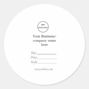 Your logo QR website social price tags