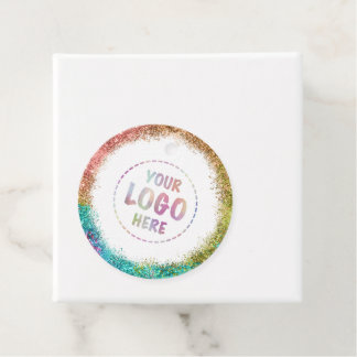 Your Logo Rainbow Glitter Metallic Price Tags