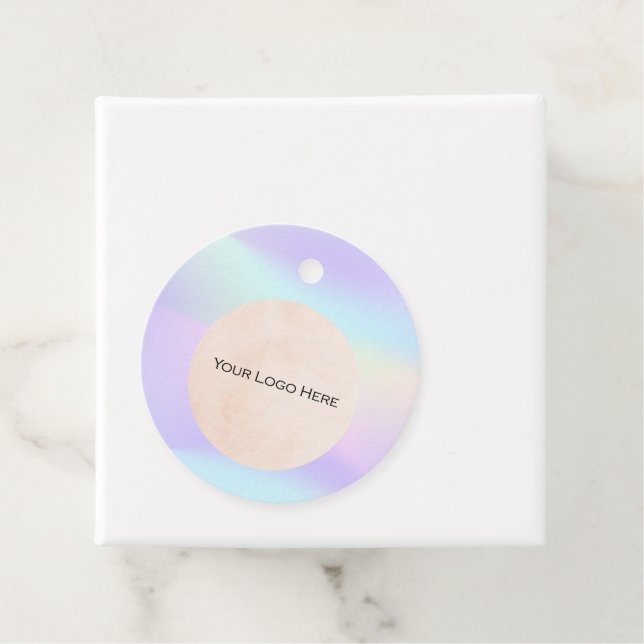 Your Logo Rainbow Holographic Price Tags (In Situ)