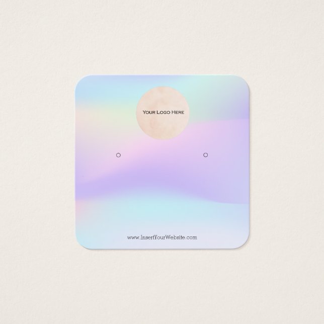 Your Logo Rainbow HolographicLight Earring Display (Front)